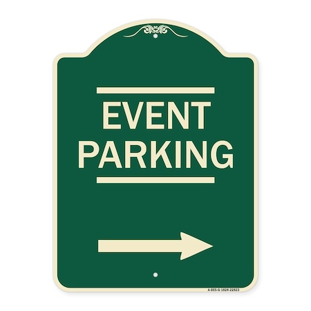 Signmission Thanks for Coming Turn Right for Exit Event Parking W/ Right Arrow Alum, 18" L, 24" H, G-1824-22823 A-DES-G-1824-22823